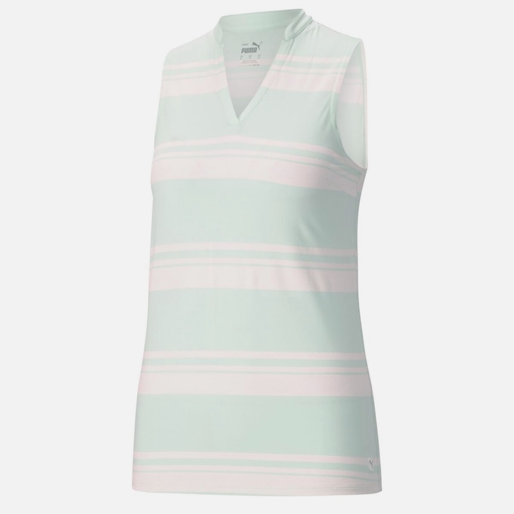 Puma Golf Ladies Cloudspun Valley Stripe Sleeveless Polo size medium